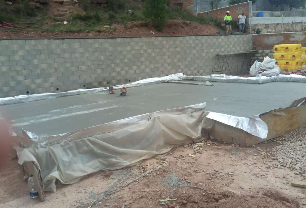 Vertido de hormigón losa